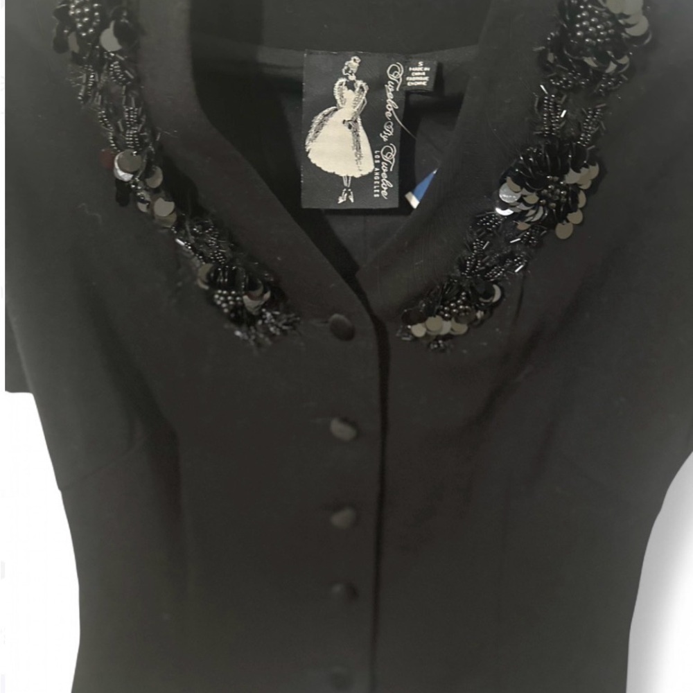 Twelve by Twelve Black Embellished short sleeve Cardigan - Picture 4 of 5